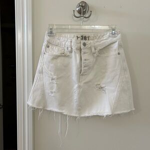 Free People White Denim Skirt